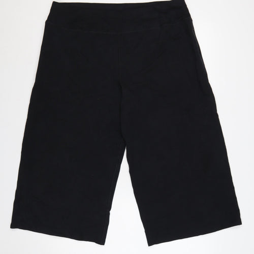 Marks and Spencer Women’s Black UK 18 Cropped Wide-Leg Trousers