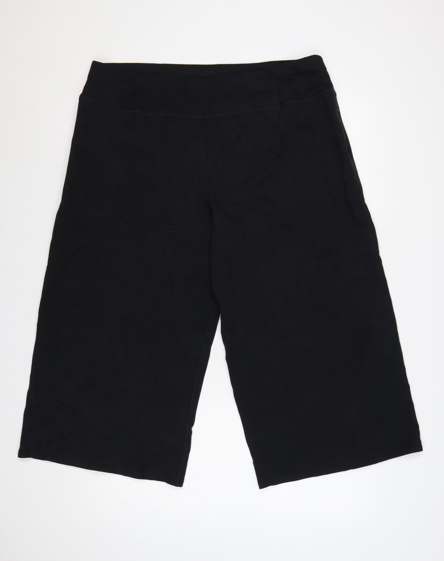 Marks and Spencer Women’s Black UK 18 Cropped Wide-Leg Trousers