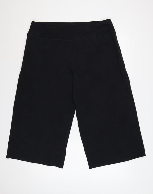 Marks and Spencer Women’s Black UK 18 Cropped Wide-Leg Trousers
