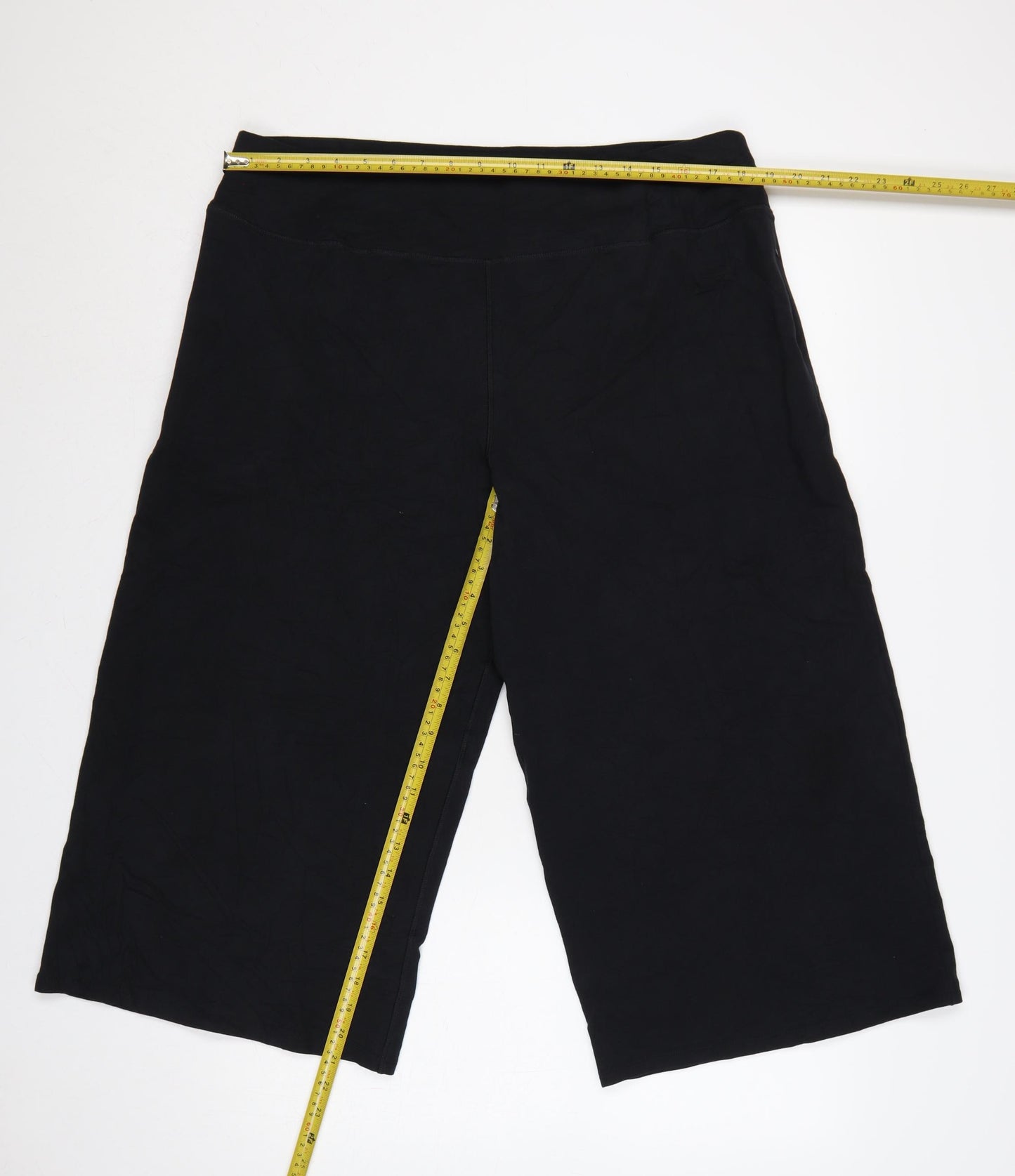 Marks and Spencer Women’s Black UK 18 Cropped Wide-Leg Trousers