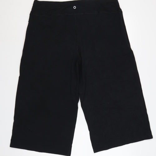 Marks and Spencer Women’s Black UK 18 Cropped Wide-Leg Trousers