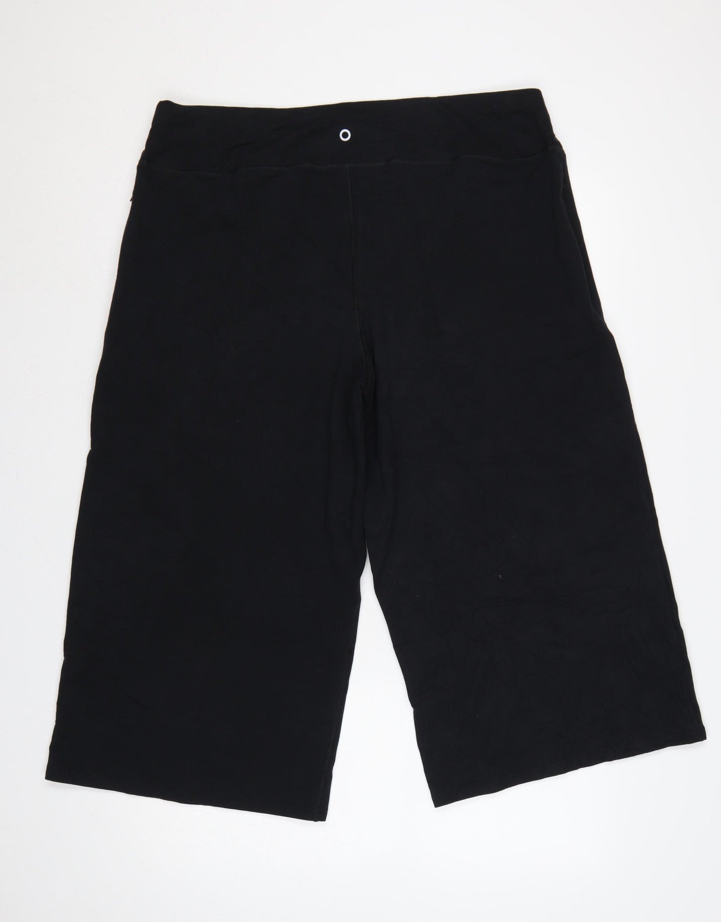 Marks and Spencer Women’s Black UK 18 Cropped Wide-Leg Trousers