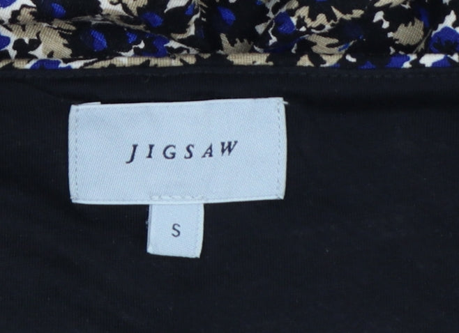 Jigsaw Women Blue Floral Ruched Fit & Flare Maxi Dress Size S