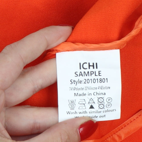 ICHI Women’s Orange S Single-Breasted Tailored Blazer Jacket