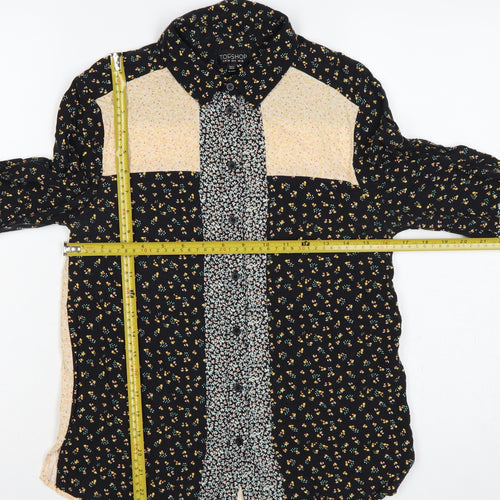 Topshop Women Multicoloured UK 10 Floral Patchwork Button-Up Blouse