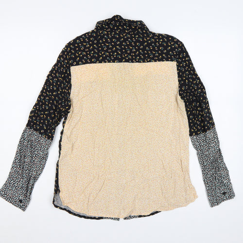 Topshop Women Multicoloured UK 10 Floral Patchwork Button-Up Blouse