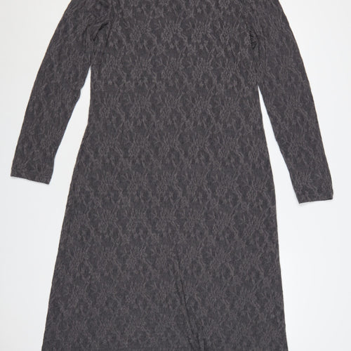 Marks and Spencer Women Grey UK 16 Long Knit Jumper Dress