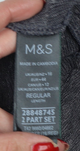 Marks and Spencer Women Grey UK 16 Long Knit Jumper Dress