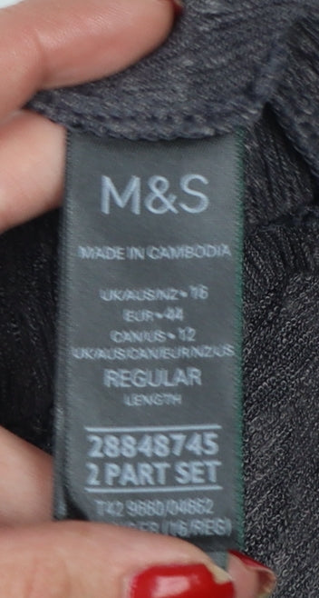 Marks and Spencer Women Grey UK 16 Long Knit Jumper Dress