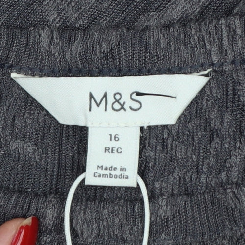 Marks and Spencer Women Grey UK 16 Long Knit Jumper Dress