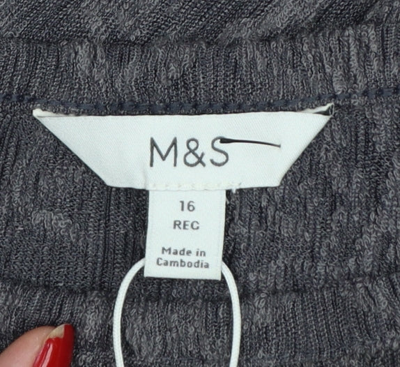 Marks and Spencer Women Grey UK 16 Long Knit Jumper Dress