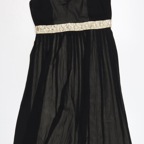 Next Women Black Ivory Size 12 Fit & Flare Chiffon Party Dress