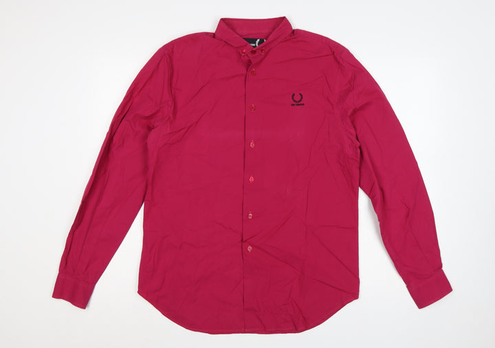 Fred Perry x Raf Simons Men's Pink L Button-Down Cotton Shirt
