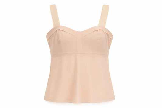 Front view of Gap Women Pink XS Sheer Chiffon Sweetheart Camisole Tank Top