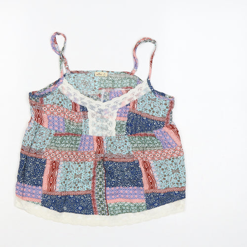 Hollister Women Multicoloured XS Bohemian Lace Trim Viscose Camisole Top