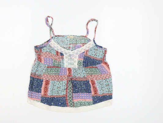 Hollister Women Multicoloured XS Bohemian Lace Trim Viscose Camisole Top