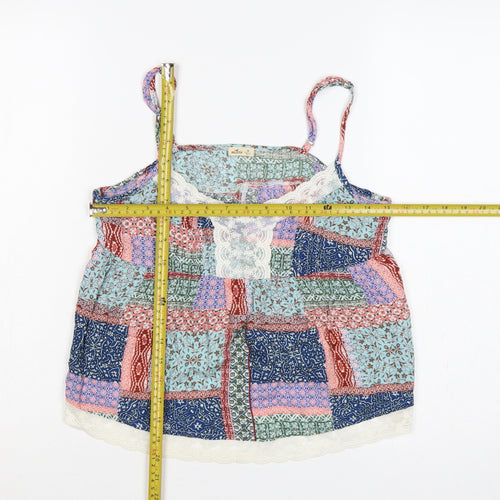 Hollister Women Multicoloured XS Bohemian Lace Trim Viscose Camisole Top