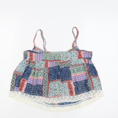 Hollister Women Multicoloured XS Bohemian Lace Trim Viscose Camisole Top