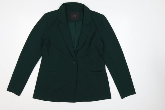Y.A.S Women Green M Tailored Stretch One Button Blazer Jacket