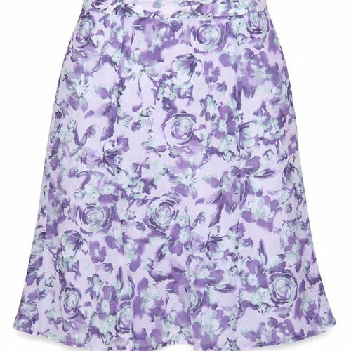 Eastex Women’s Purple Floral A-Line Knee Length Skirt UK 20 Lined