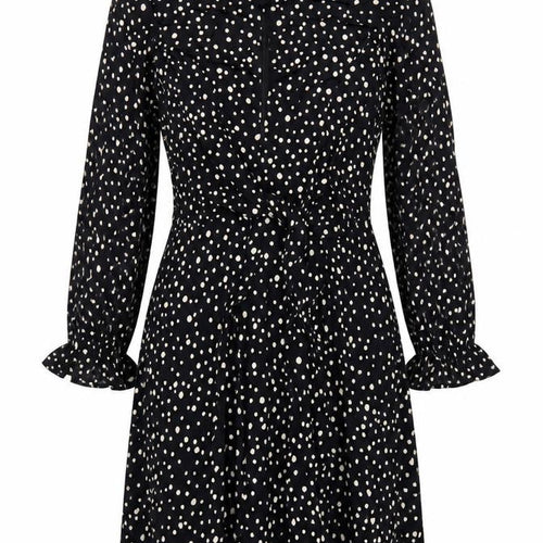 Topshop Women Black Polka Dot UK 10 Petite Fit & Flare Dress