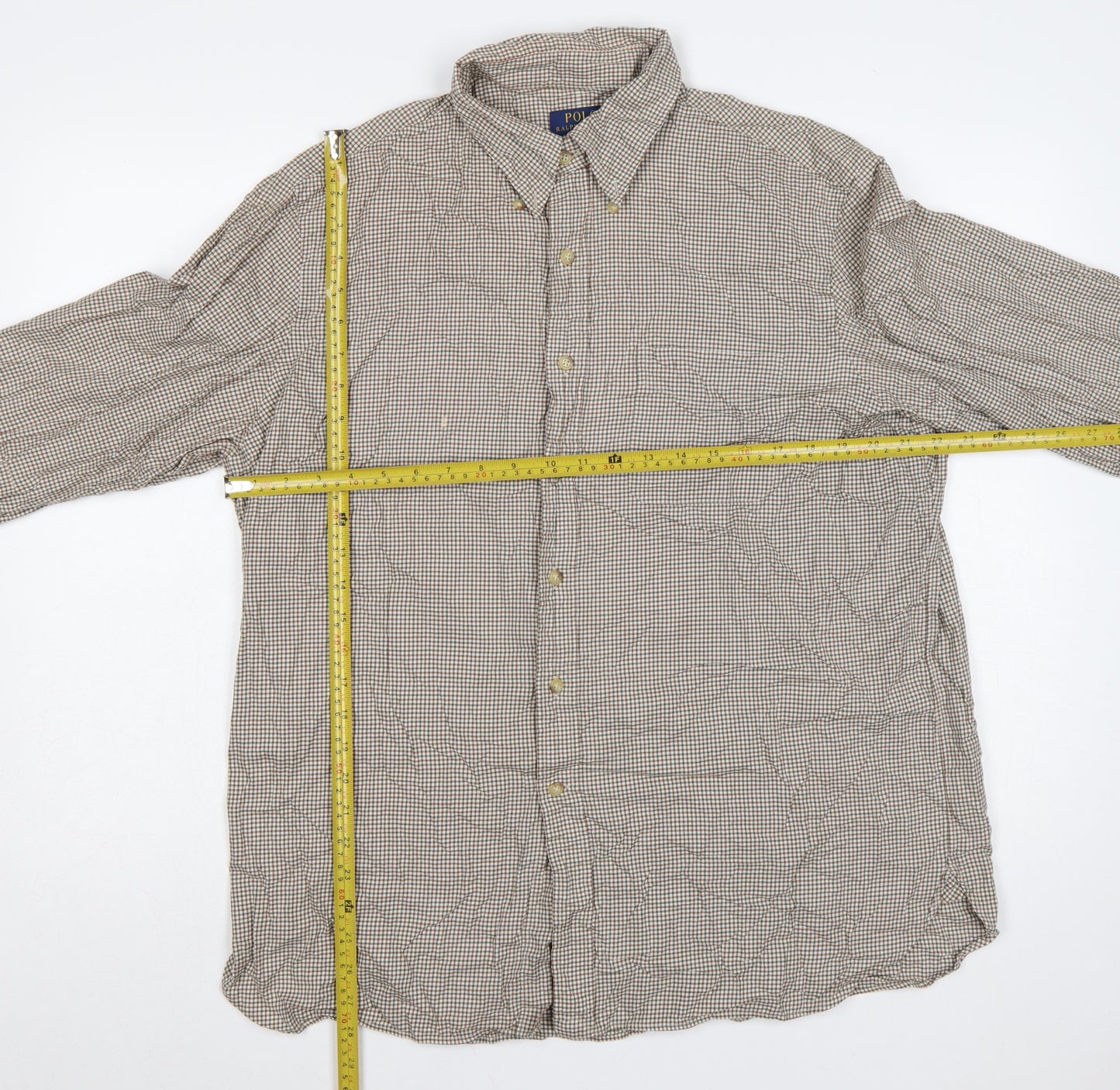 Polo Ralph Lauren Men's Brown Check XL Classic Button-Down Shirt