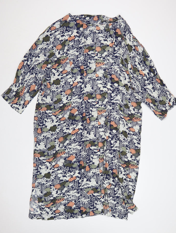 Kin by John Lewis Women’s Multicolour Floral Midi Shift Dress UK 16