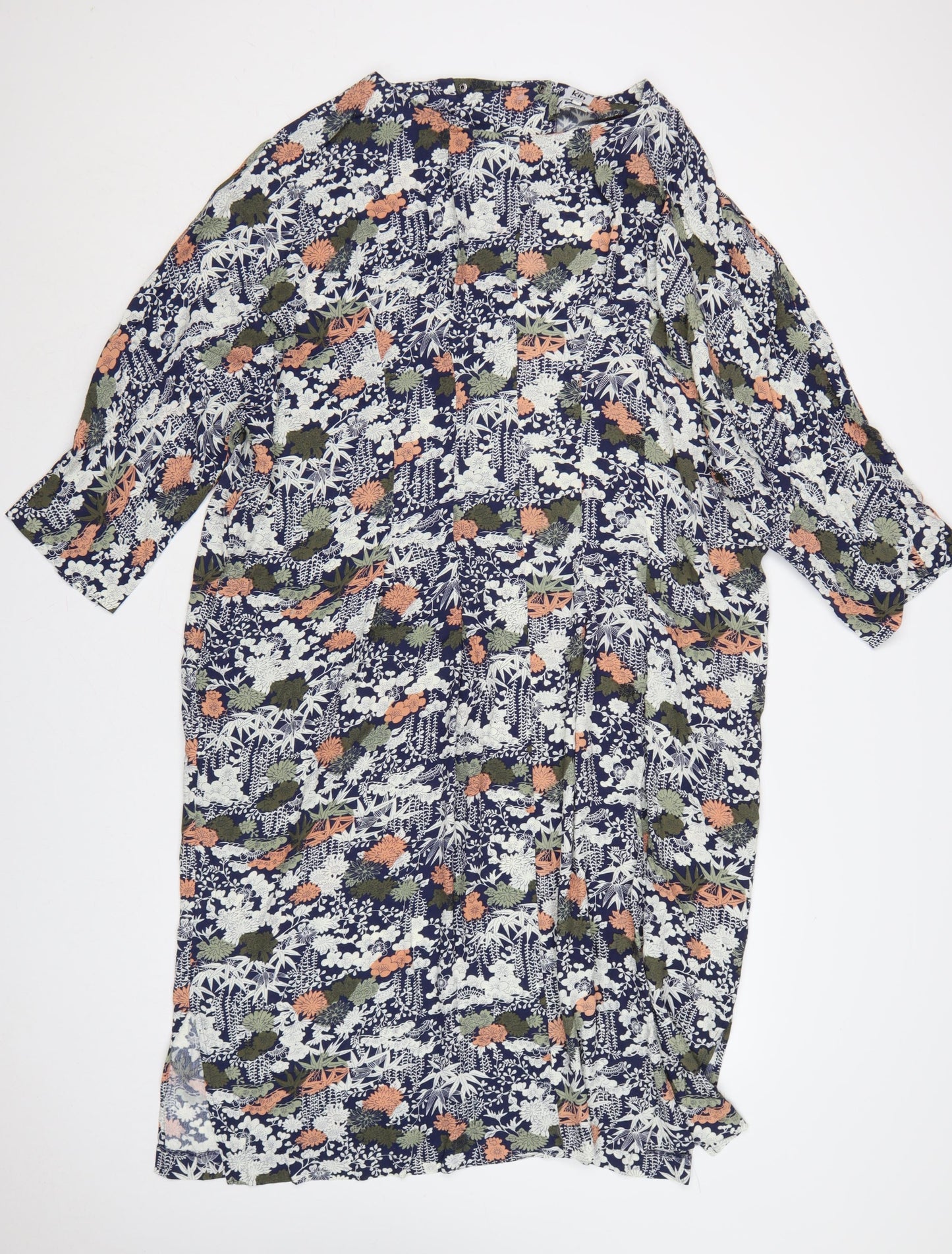Kin by John Lewis Women’s Multicolour Floral Midi Shift Dress UK 16