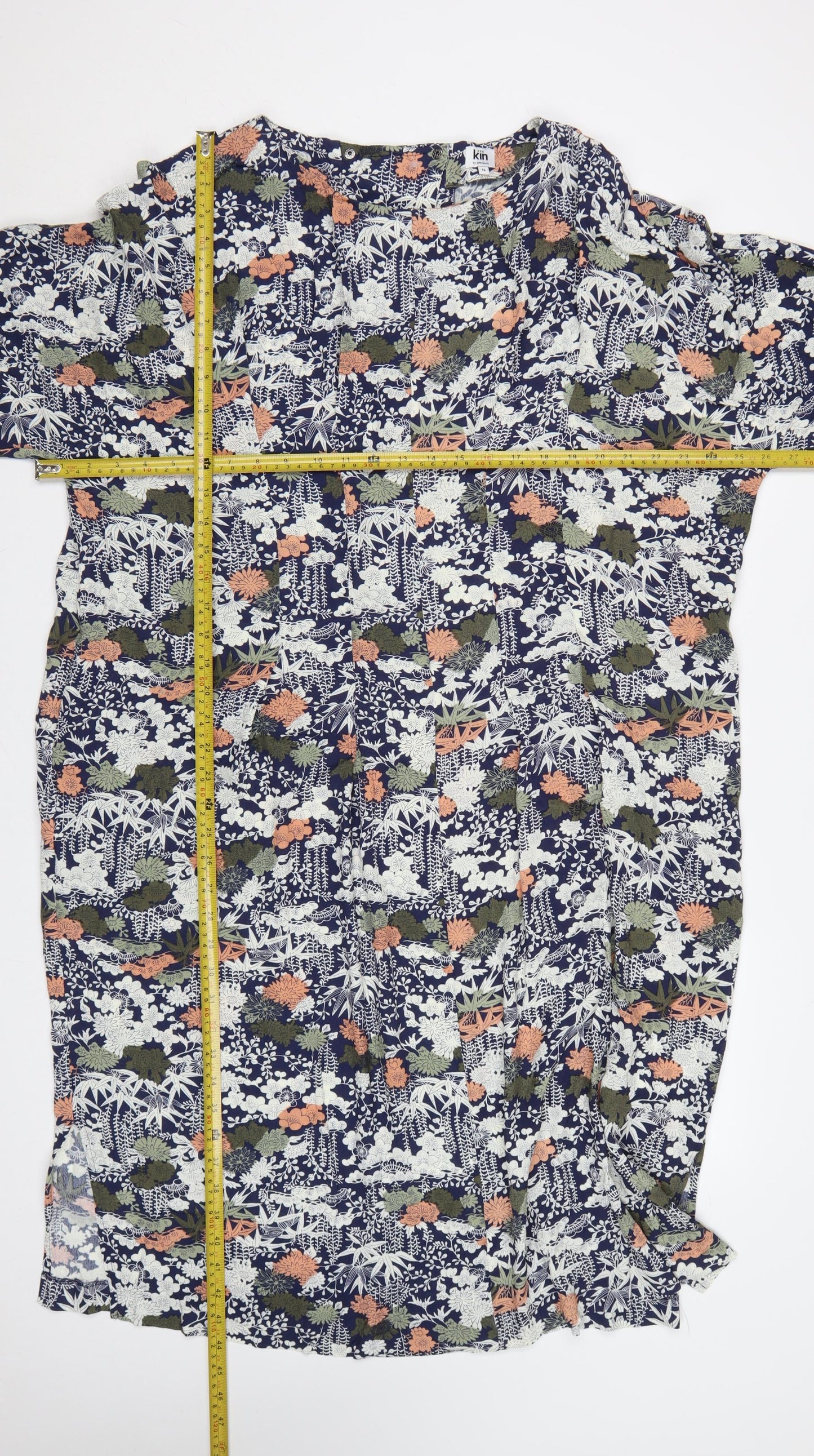 Kin by John Lewis Women’s Multicolour Floral Midi Shift Dress UK 16