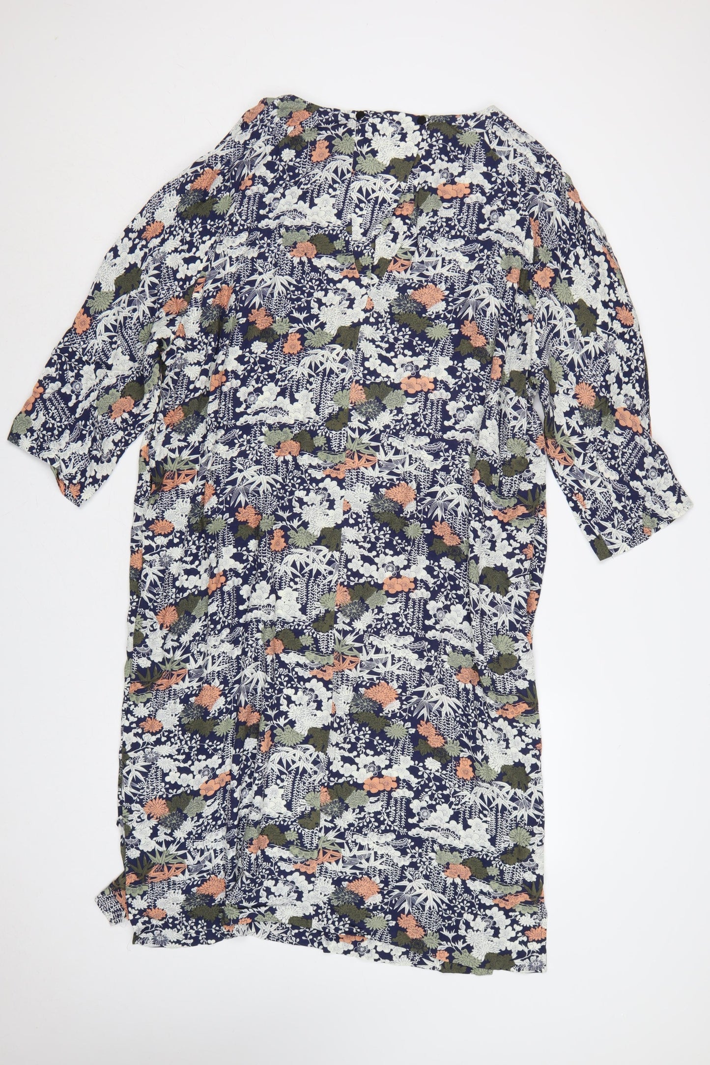 Kin by John Lewis Women’s Multicolour Floral Midi Shift Dress UK 16