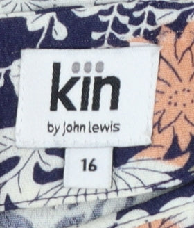 Kin by John Lewis Women’s Multicolour Floral Midi Shift Dress UK 16