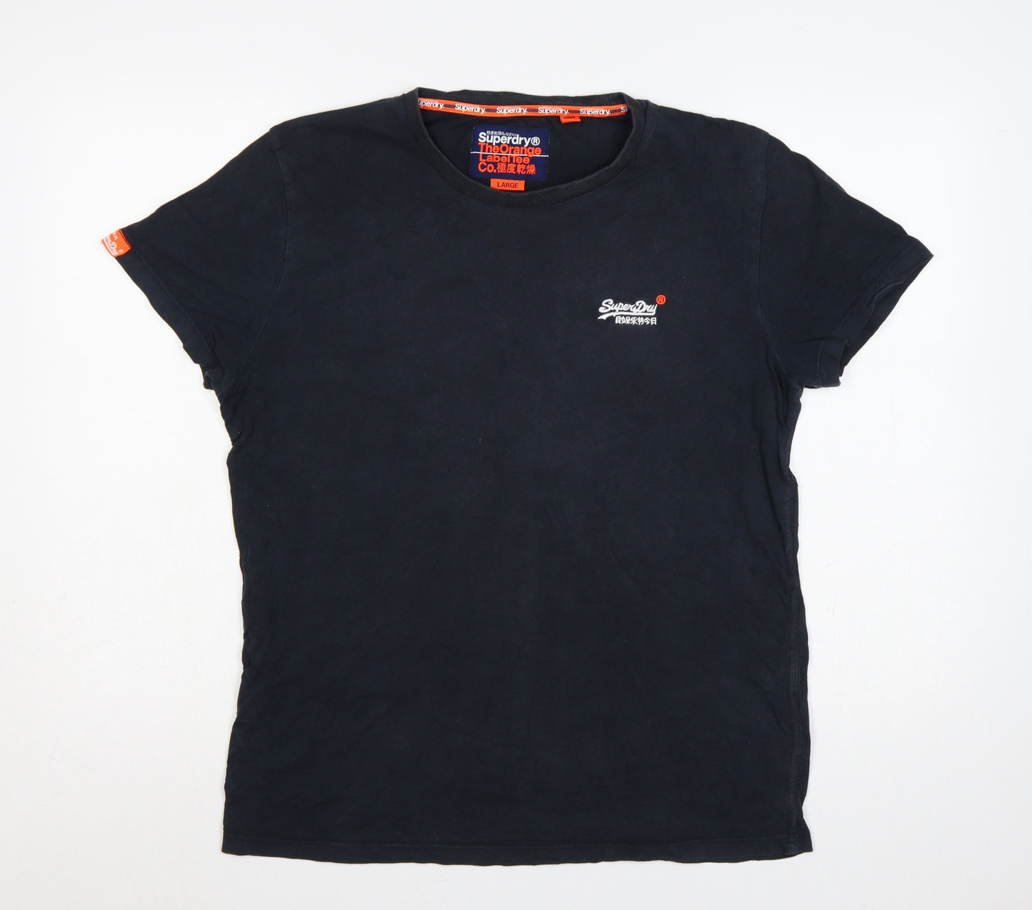 Superdry Men’s Black Large Slim Fit Logo Crew Neck T-Shirt
