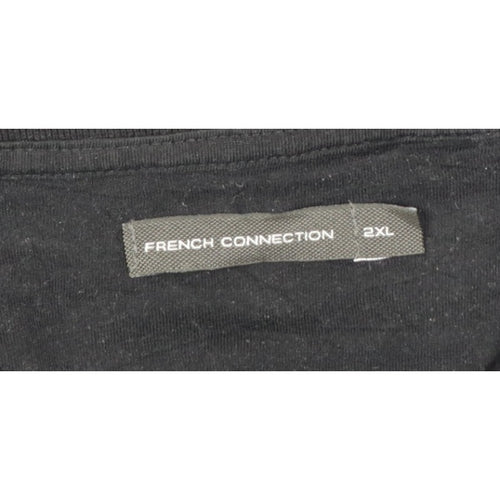 French Connection Men's Black 2XL Long Sleeve Logo Polo Shirt