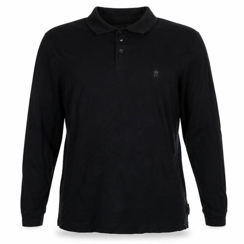 French Connection Men's Black 2XL Long Sleeve Logo Polo Shirt