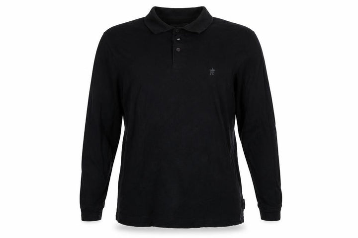 French Connection Men's Black 2XL Long Sleeve Logo Polo Shirt
