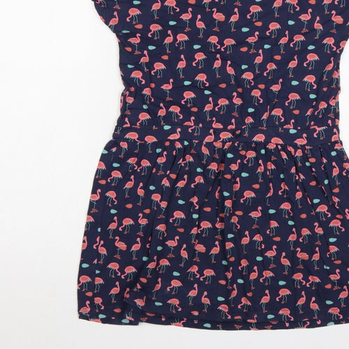 Mountain Warehouse Girls Blue Pink Flamingo Skater Dress Age 13