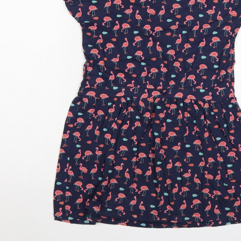 Mountain Warehouse Girls Blue Pink Flamingo Skater Dress Age 13