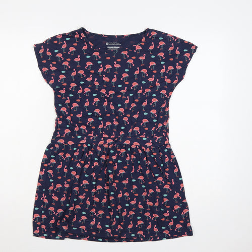 Mountain Warehouse Girls Blue Pink Flamingo Skater Dress Age 13