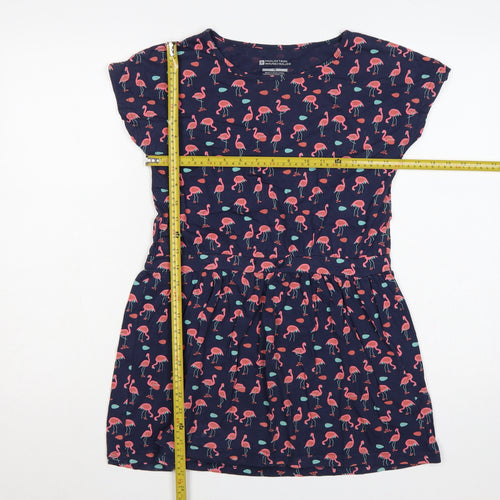 Mountain Warehouse Girls Blue Pink Flamingo Skater Dress Age 13