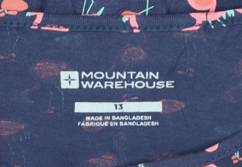 Mountain Warehouse Girls Blue Pink Flamingo Skater Dress Age 13