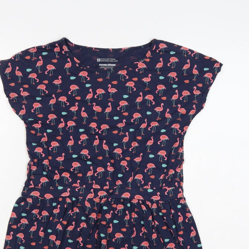 Mountain Warehouse Girls Blue Pink Flamingo Skater Dress Age 13