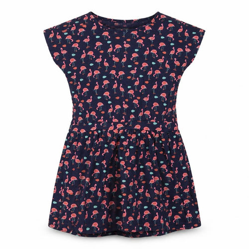 Mountain Warehouse Girls Blue Pink Flamingo Skater Dress Age 13
