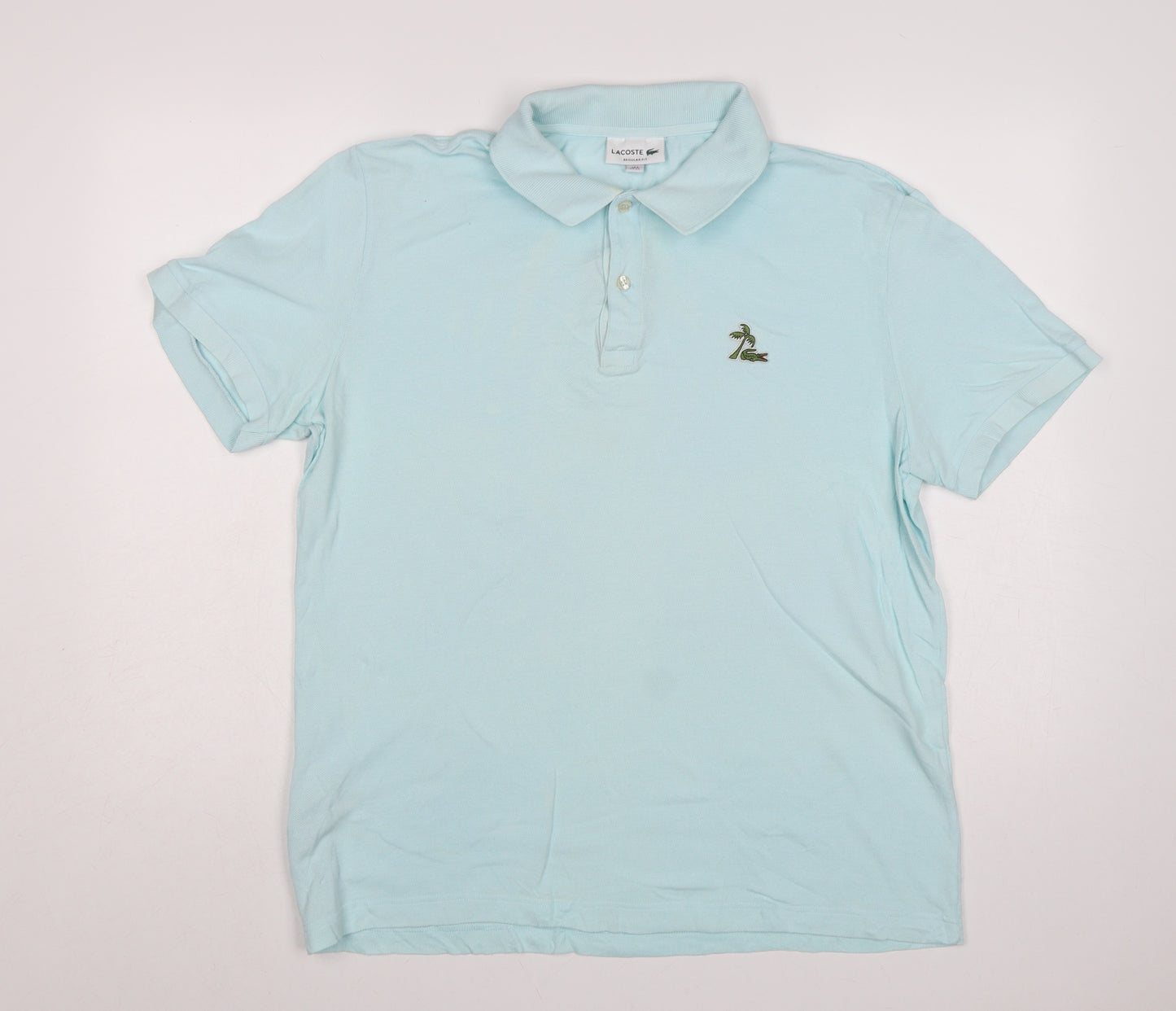 Lacoste Men’s Blue XL Regular Fit Cotton Logo Polo Shirt