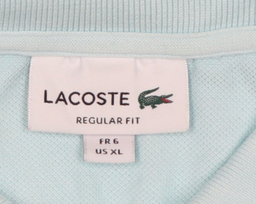 Lacoste Men’s Blue XL Regular Fit Cotton Logo Polo Shirt