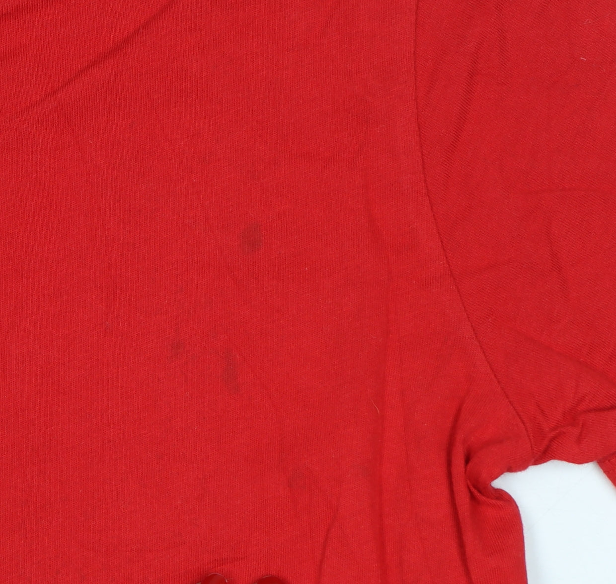 Nike Boys Red S Logo Jersey Short Sleeve Crew Neck T-Shirt