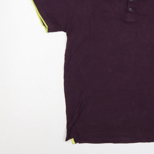 Tokyo Laundry Men’s Purple L Polo Shirt Lime Trim Logo