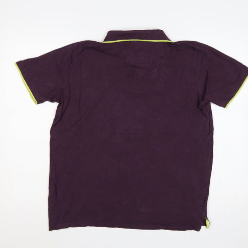 Tokyo Laundry Men’s Purple L Polo Shirt Lime Trim Logo