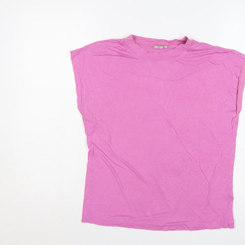 Jigsaw Women Pink XS Basic Modal Cotton Cap Sleeve T-Shirt