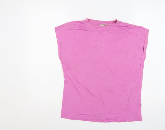 Jigsaw Women Pink XS Basic Modal Cotton Cap Sleeve T-Shirt