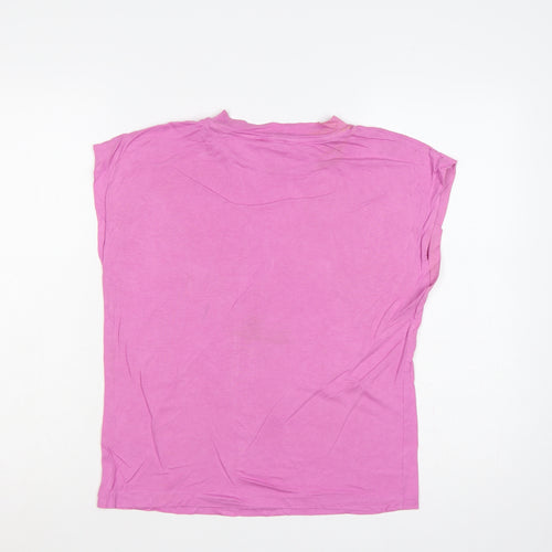 Jigsaw Women Pink XS Basic Modal Cotton Cap Sleeve T-Shirt